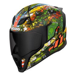 Icon Airflite GP23 Kapalı Motosiklet Kaskı Siyah / Yeşil / Turuncu - 1