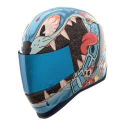 Icon Airform 9 Lives MIPS Kapalı Motosiklet Kaskı Siyah / Mavi / Pembe - ICON
