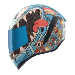 Icon Airform 9 Lives MIPS Kapalı Motosiklet Kaskı Siyah / Mavi / Pembe - ICON