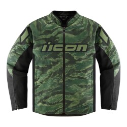 GARAJJ Icon Hooligan CE Tigersblood Korumalı Motosiklet Montu Siyah / Yeşil - ICON