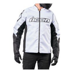 Icon Hooligan Korumalı Motosiklet Montu Siyah / Beyaz - 3