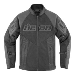 GARAJJ Icon Mesh AF LTHR Korumalı File Motosiklet Montu Siyah / Siyah 