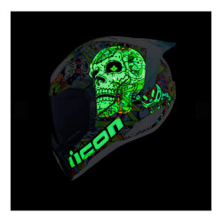 Icon Ultraflite Doodle 3 MIPS Kapalı Motosiklet Kaskı Beyaz / Mavi / Yeşil - 4