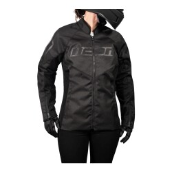 Icon Womens Hooligan CE Korumalı Kadın Motosiklet Montu Siyah - 3