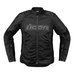 Icon Womens Overlord 3 Korumalı Kadın Motosiklet Montu Siyah 