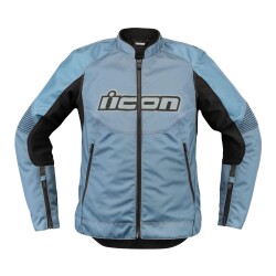 Icon Womens Overlord 3 Korumalı Kadın Motosiklet Montu Siyah / Mavi - 1