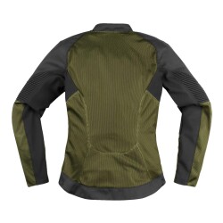 Icon Womens Overlord 3 Mesh Camo Korumalı Kadın Motosiklet Montu Siyah / Yeşil - 2