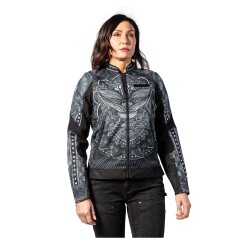 Icon Womens Overlord 3 Noble Korumalı Kadın Motosiklet Montu Siyah / Gri - 3