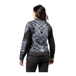 Icon Womens Overlord 3 Noble Korumalı Kadın Motosiklet Montu Siyah / Gri - 4