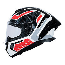 Just1 J-STR Union Kapalı Motosiklet Kaskı Kırmızı / Beyaz - 5