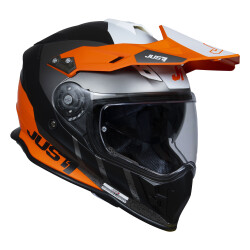 Just1 J34 Pro Outerspace Kapalı Motosiklet Kaskı Siyah / Antrasit / Oranj - JUST1 (1)
