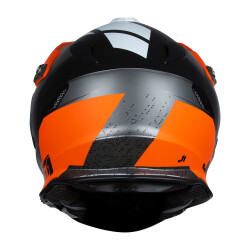 Just1 J34 Pro Outerspace Kapalı Motosiklet Kaskı Siyah / Antrasit / Oranj - 4