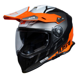 Just1 J34 Pro Outerspace Kapalı Motosiklet Kaskı Siyah / Antrasit / Oranj 
