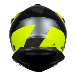 Just1 J34 Pro Outerspace Kapalı Motosiklet Kaskı Siyah / Antrasit / Sarı - 4