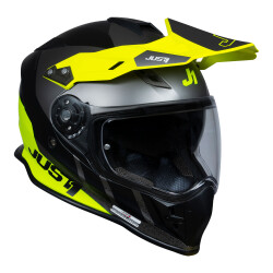 Just1 J34 Pro Outerspace Kapalı Motosiklet Kaskı Siyah / Antrasit / Sarı - JUST1 (1)