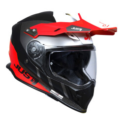 Just1 J34 Pro Outerspace Kapalı Motosiklet Kaskı Siyah / Kırmızı / Beyaz - JUST1 (1)