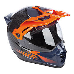 Klim Krios Pro Carbon Echo Adv Rally Motosiklet Kaskı Siyah / Oranj - 7