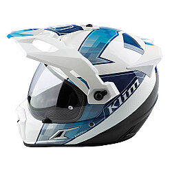 Klim Krios Pro Carbon Spectrum Adv Rally Motosiklet Kaskı Beyaz / Mavi - 3