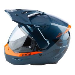 Klim X1 Alpha Carbon Concept Korumalı ADV Motosiklet Kaskı Mavi/Oranj - 3