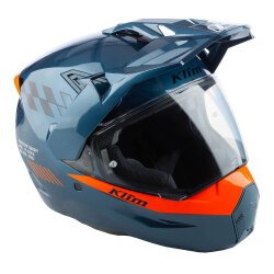 Klim X1 Alpha Carbon Concept Korumalı ADV Motosiklet Kaskı Mavi/Oranj - 7