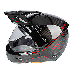 Klim X1 Alpha Carbon Quanta ADV Motosiklet Kaskı Siyah / Kırmızı - 3