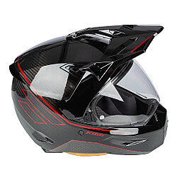 Klim X1 Alpha Carbon Quanta ADV Motosiklet Kaskı Siyah / Kırmızı - 4
