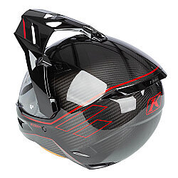 Klim X1 Alpha Carbon Quanta ADV Motosiklet Kaskı Siyah / Kırmızı - 8