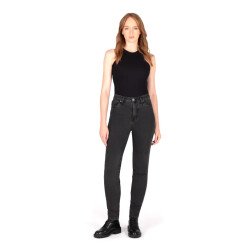 Knox Colton Skinny-Fit Korumalı Denim Kadın Motosiklet Pantolonu (Kısa Bacak) Koyu Gri - 2
