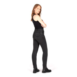 Knox Colton Skinny-Fit Korumalı Denim Kadın Motosiklet Pantolonu Koyu Gri - 3