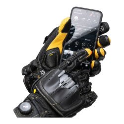 Knox Handroid Pod MK5 Kısa Korumalı Deri Motosiklet Eldiveni Siyah / Kahve - 9