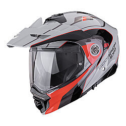 Scorpion ADX-2 Kamps Adv Motosiklet Kaskı Gri / Kırmızı - Scorpion