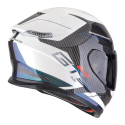 Scorpion Apex EXO-GT SP Matrix Carbon Air Flex Kapalı Motosiklet Kaskı Beyaz / Siyah / Mavi - 3