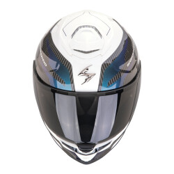 Scorpion Apex EXO-GT SP Matrix Carbon Air Flex Kapalı Motosiklet Kaskı Beyaz / Siyah / Mavi - 2