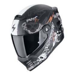Scorpion Covert FX Skullz Kapalı Motosiklet Kaskı Mat Siyah / Gri / Altın - 1