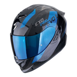 Scorpion EXO 1400 Evo II Air Plated Carbon Kapalı Motosiklet Kaskı Siyah / Mavi - Scorpion