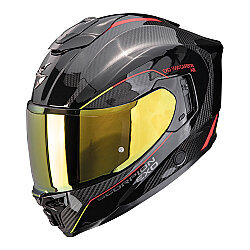 Scorpion EXO-1500 Air Carbon Mundi Kapalı Motosiklet Kaskı Siyah / Kırmızı / Sarı - Scorpion