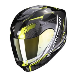Scorpion EXO 391 Haut Kapalı Motosiklet Kaskı Siyah / Gümüş / Sarı - Scorpion