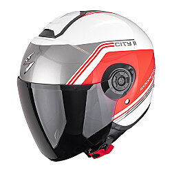 Scorpion EXO City 2 Vita Açık Motosiklet Kaskı Beyaz / Kırmızı - Scorpion
