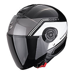 Scorpion EXO City 2 Vita Açık Motosiklet Kaskı Metalik Siyah / Beyaz - Scorpion