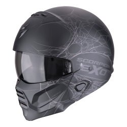 Scorpion EXO COMBAT 2 Spider Web Modüler Motosiklet Kaskı Mat Siyah / Gümüş - 1