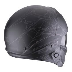 Scorpion EXO COMBAT 2 Spider Web Modüler Motosiklet Kaskı Mat Siyah / Gümüş - 3