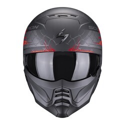 Scorpion EXO COMBAT 2 Xenon Modüler Motosiklet Kaskı Mat Siyah / Kırmızı - 2