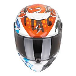 Scorpion EXO-JNR Air THE4ELEMENTS Kapalı Çocuk Motosiklet Kaskı Beyaz / Mavi / Turuncu - 2