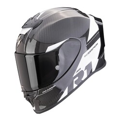 Scorpion EXO R1 Evo Carbon Rally Spor Motosiklet Kaskı Siyah / Beyaz - Scorpion