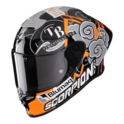 Scorpion EXO R1 Evo FIM Onaylı Racing Spor Motosiklet Kaskı Siyah / Gri / Oranj - 1