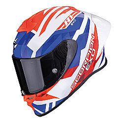 Scorpion EXO R1 Evo II Valere Spor Motosiklet Kaskı Beyaz / Kırmızı / Mavi - Scorpion