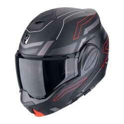 Scorpion Exo-Tech Evo Conquer Çene Açılabilir Motosiklet Kaskı Mat Siyah / Kırmızı - 1