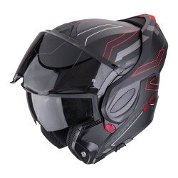 Scorpion Exo-Tech Evo Conquer Çene Açılabilir Motosiklet Kaskı Mat Siyah / Kırmızı - 4