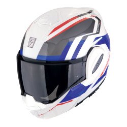 Scorpion Exo-Tech Evo Furio Çene Açılabilir Motosiklet Kaskı Beyaz / Kırmızı / Mavi 