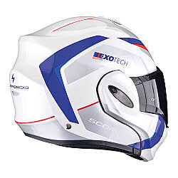 Scorpion Exo-Tech Evo Pro Acuti Çene Açılabilir Motosiklet Beyaz / Mavi / Kırmızı - 3
